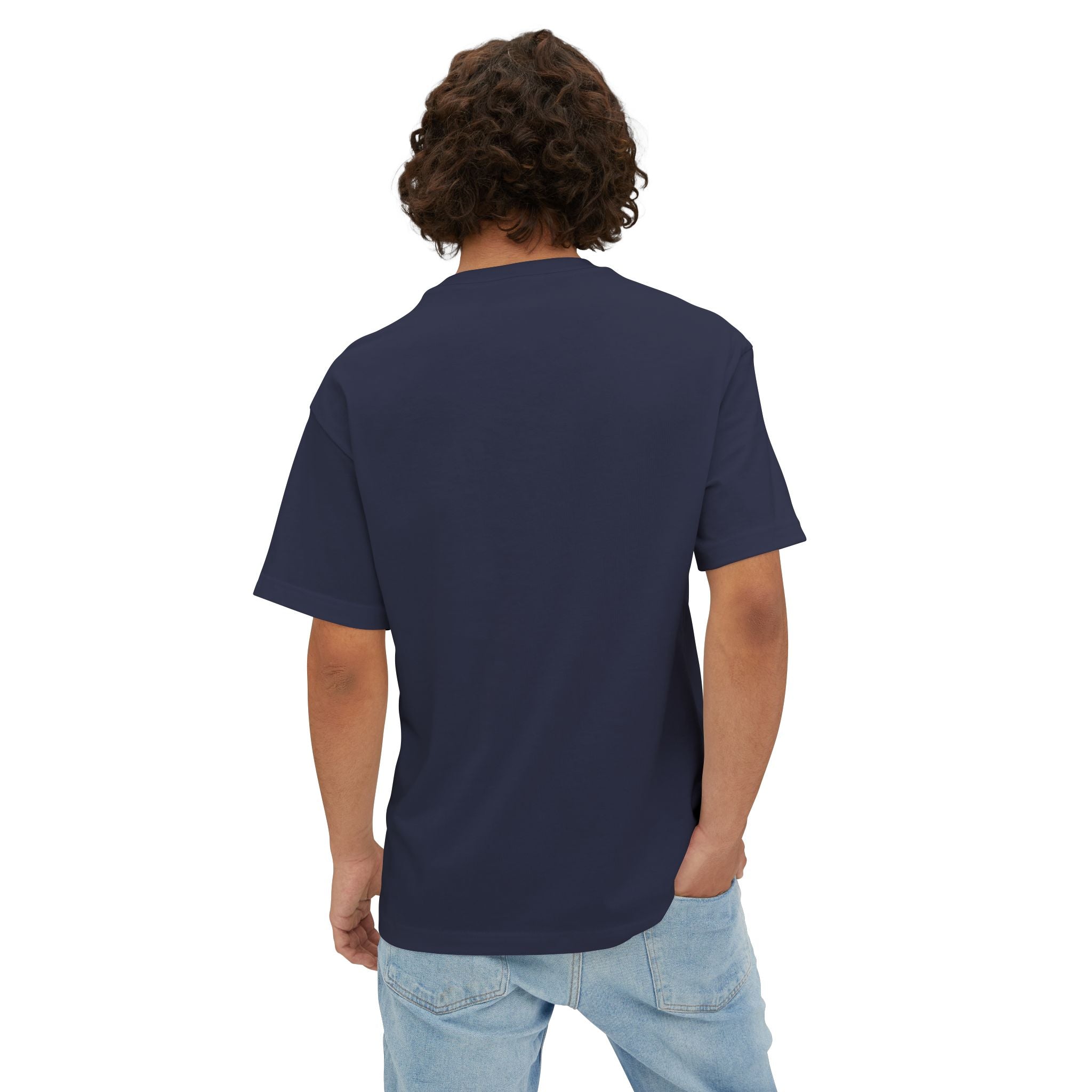 "Light Your Way" blue Unisex Oversized Boxy Tee