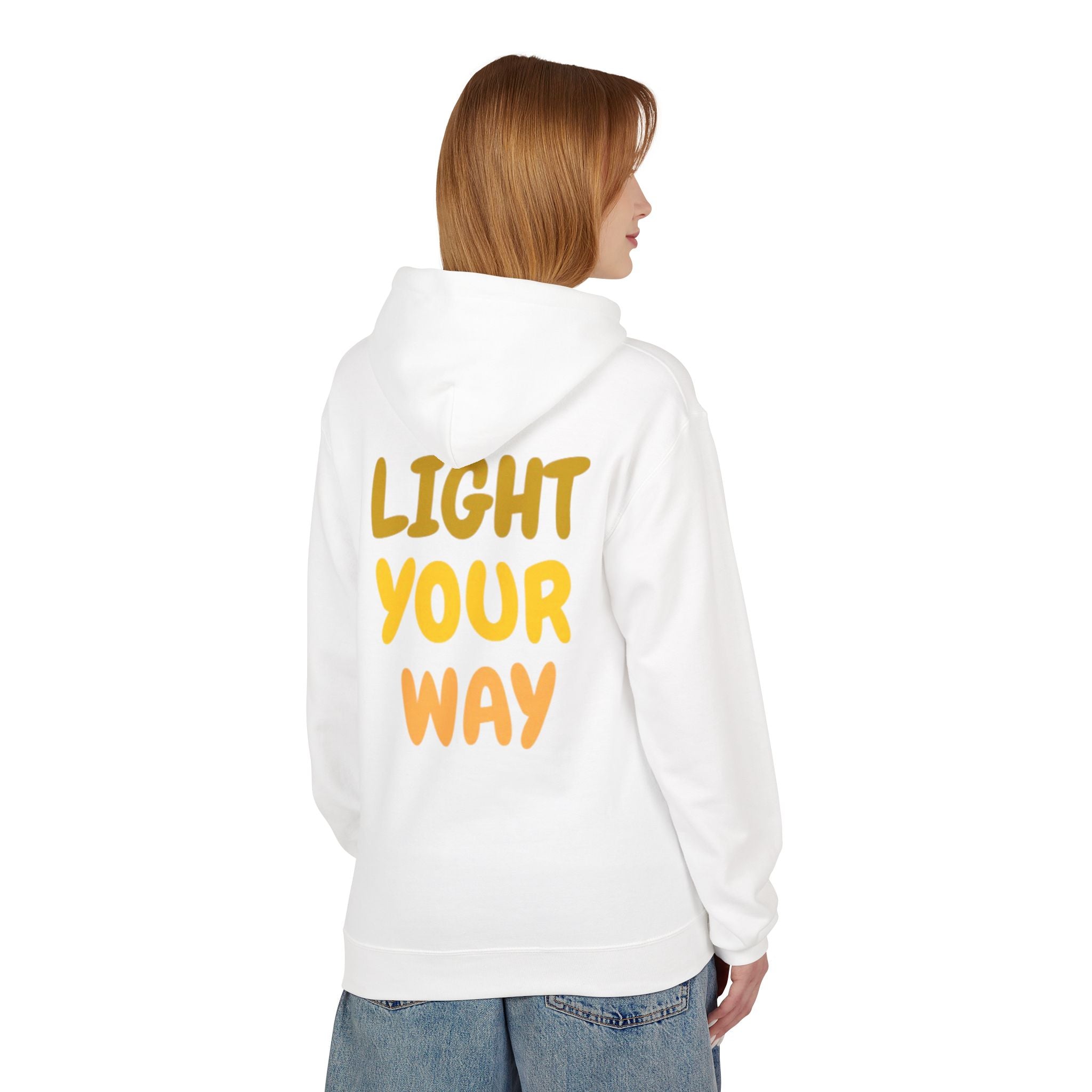 "Light Your Way" Unisex Midweight White Hoodie