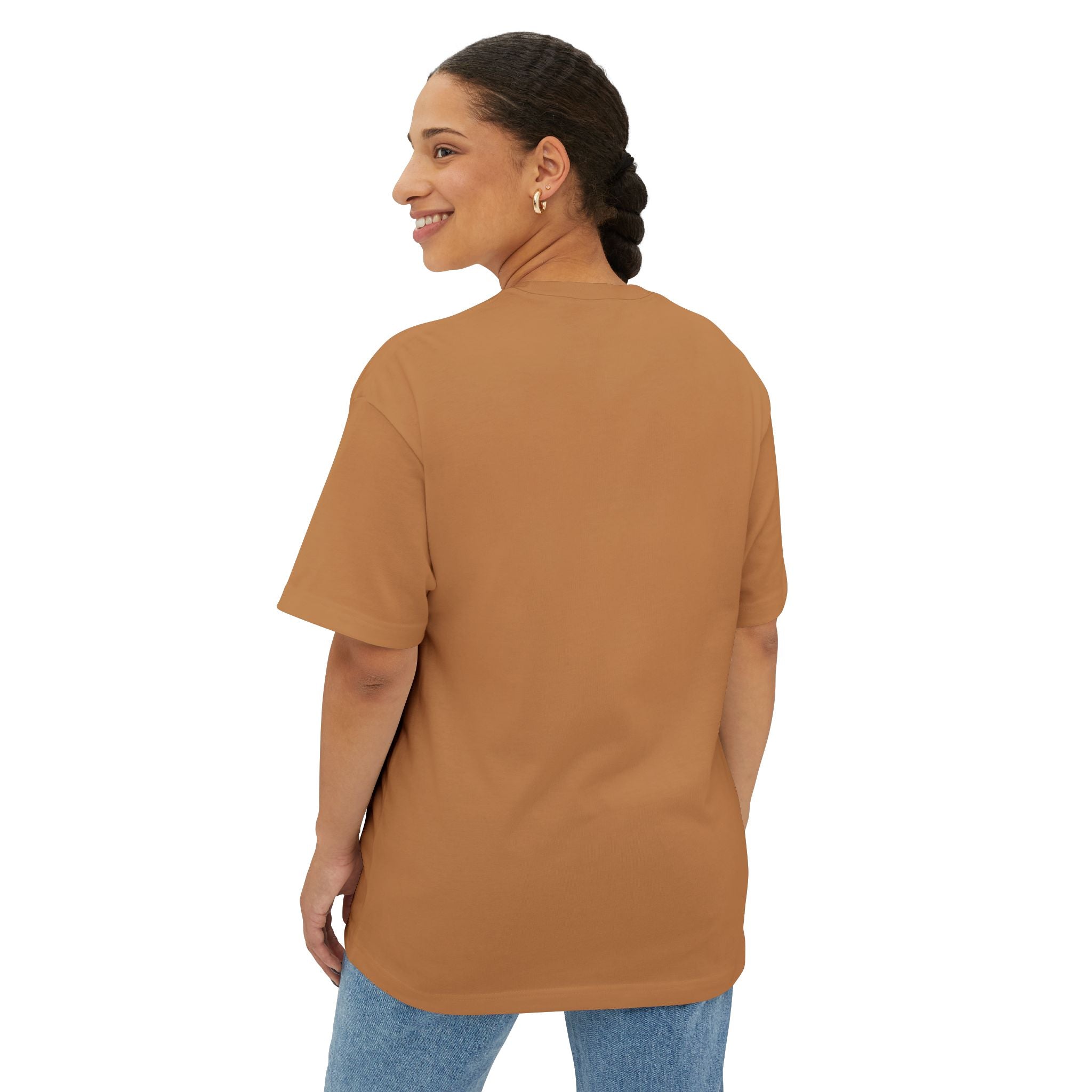 "Light Your Way" light brown unisex Boxy Tee