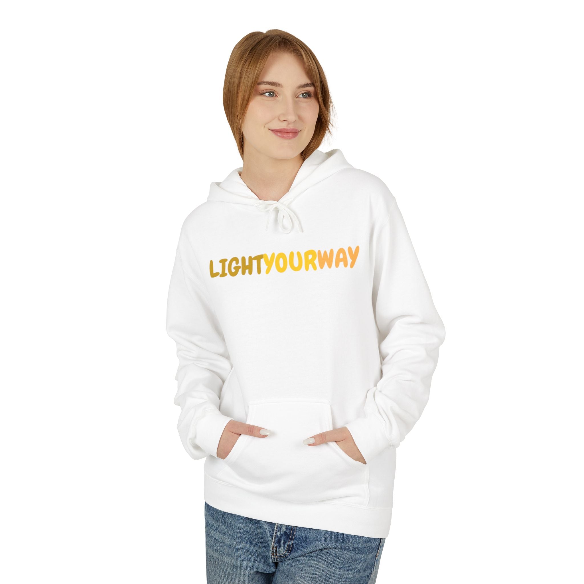 "Light Your Way" Unisex Midweight White Hoodie