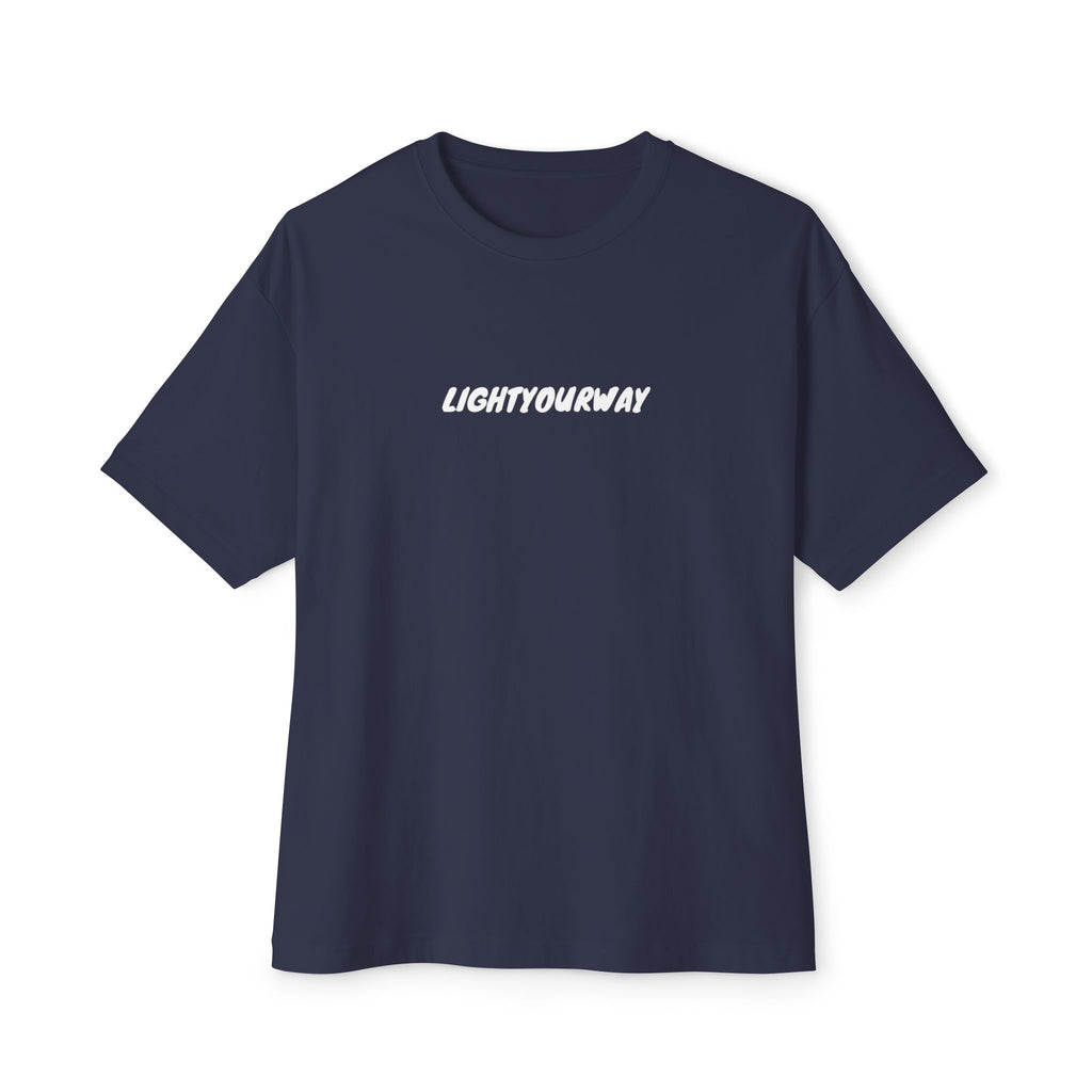 "Light Your Way" blue Unisex Oversized Boxy Tee