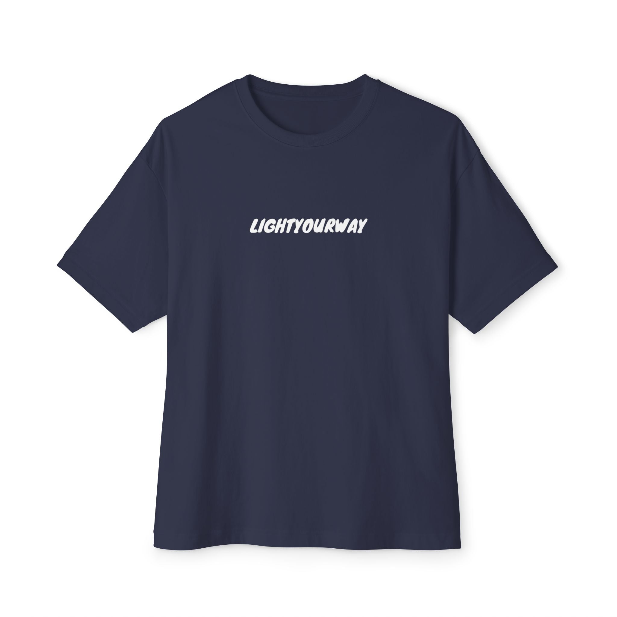 "Light Your Way" blue Unisex Oversized Boxy Tee