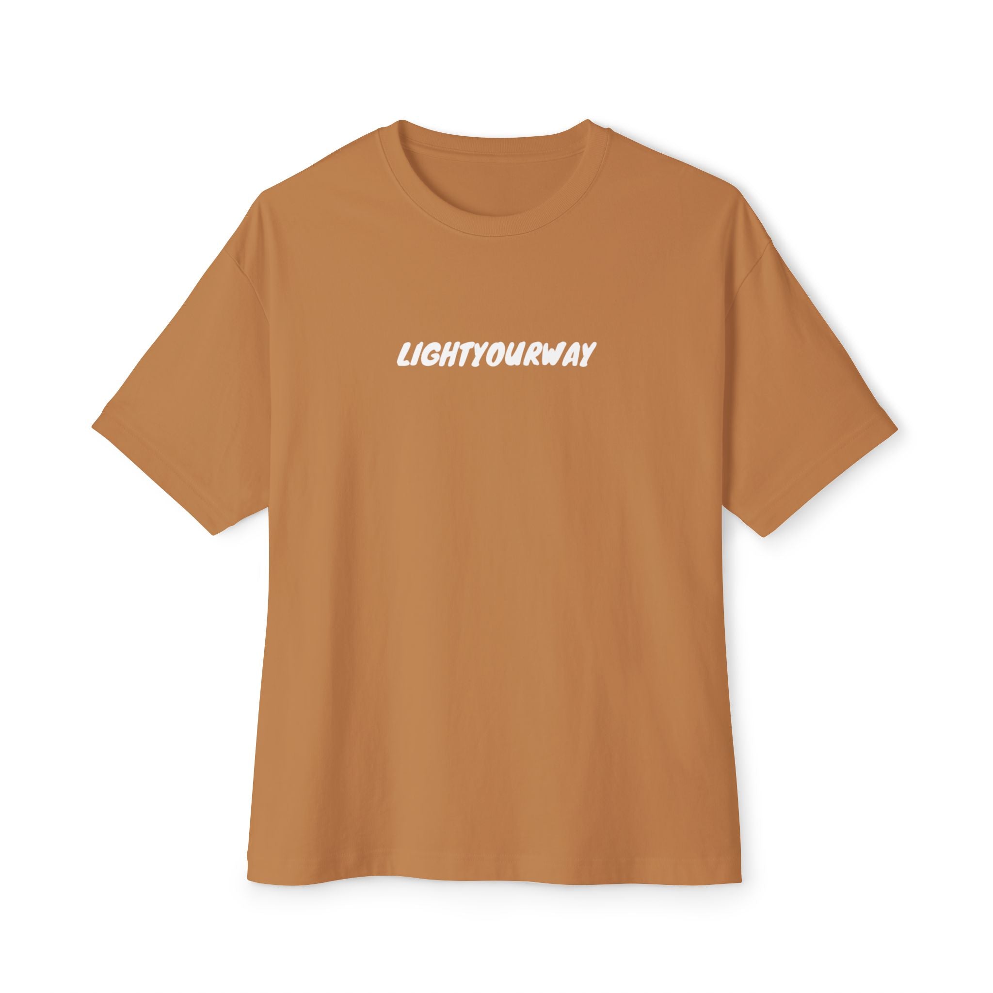 "Light Your Way" light brown unisex Boxy Tee